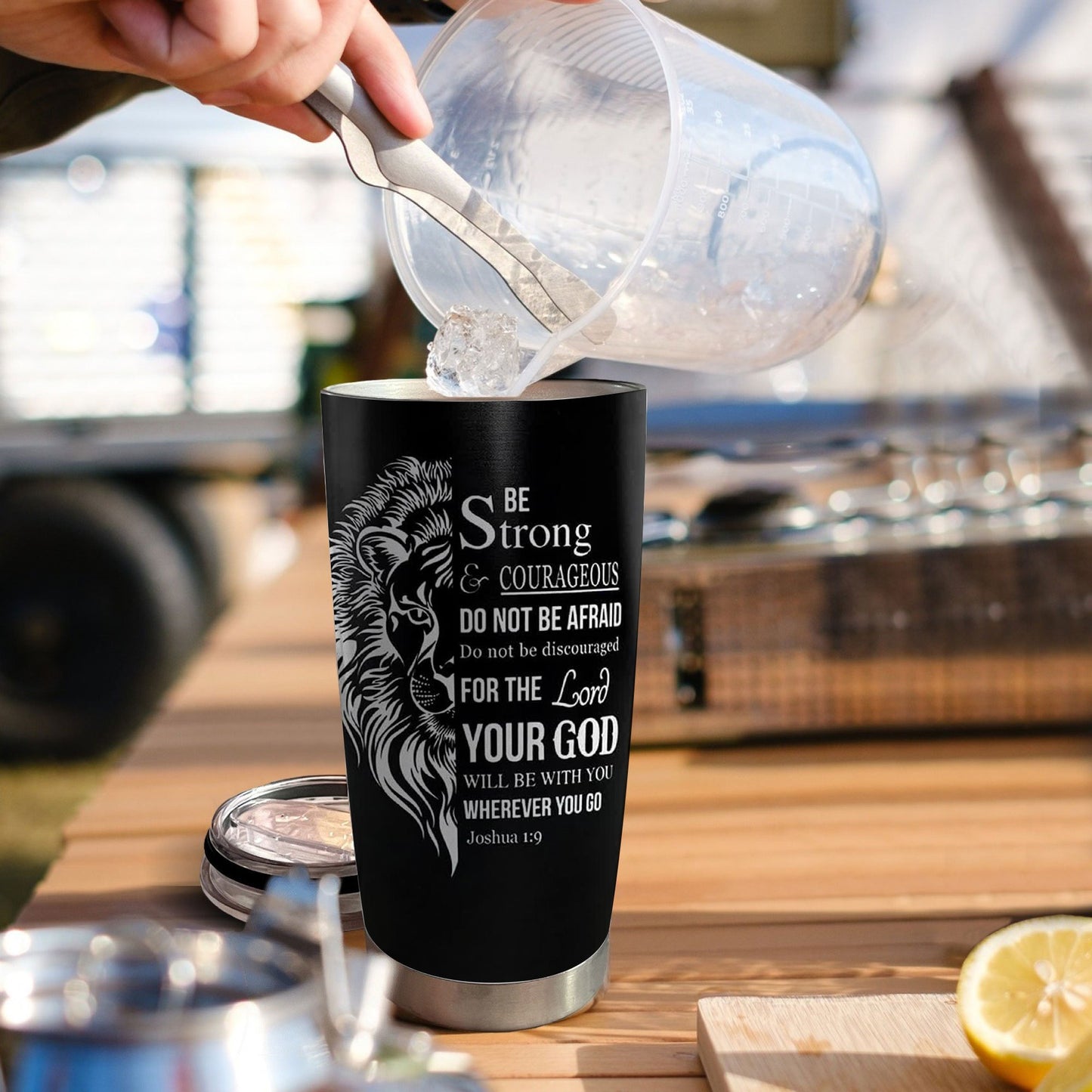 Christian Tumbler For Men 20oz With Straw Graduation Gift