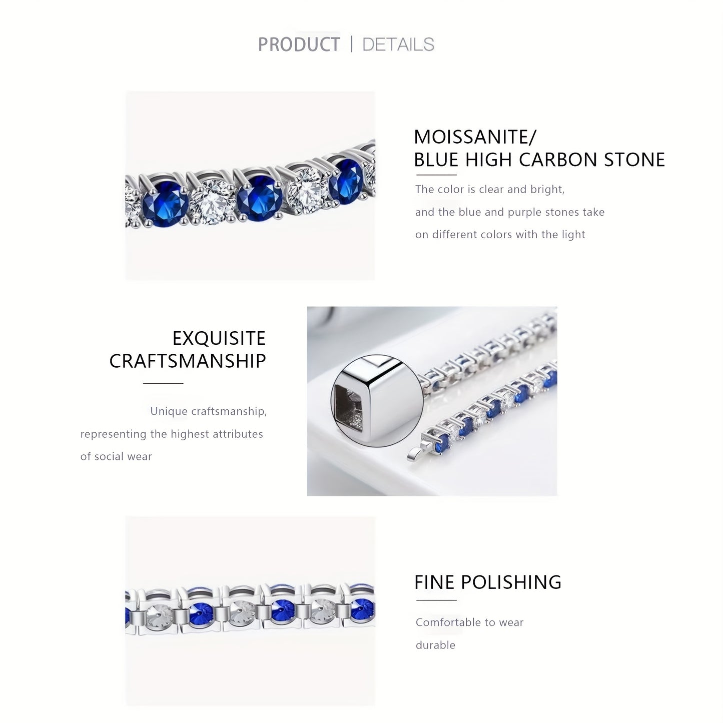 Italian 925 Silver Moissanite Bracelet Anniversary Gift