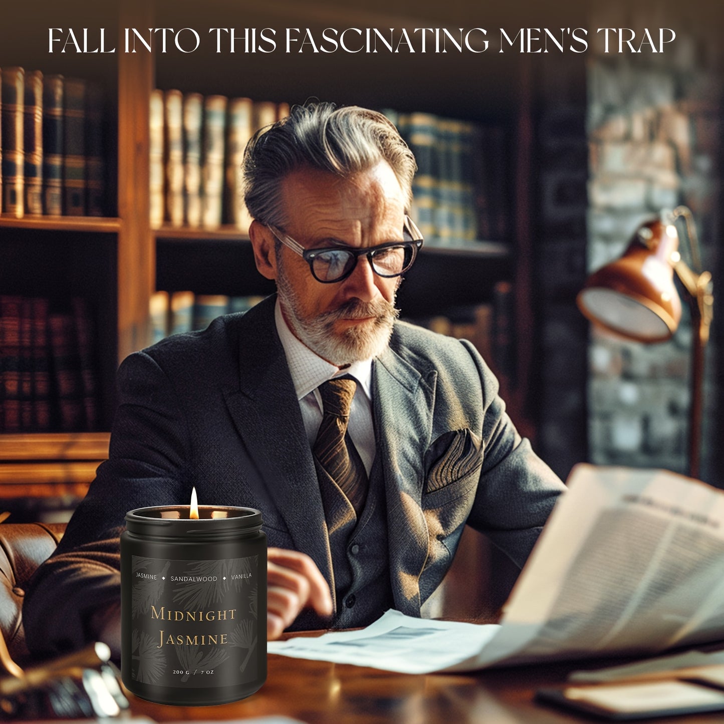 Scented Candle Set For Men Soy Wax Sandalwood Gift Set