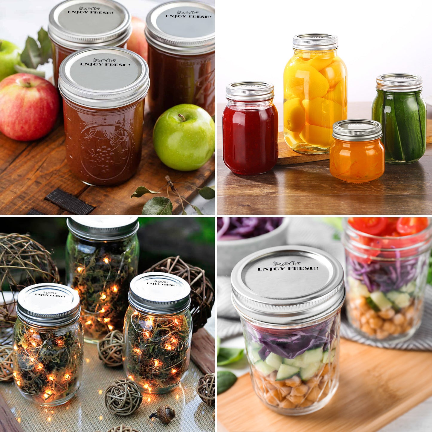 Regular Mouth Mason Jar Lids 70mm Metal Food Grade Seal 140