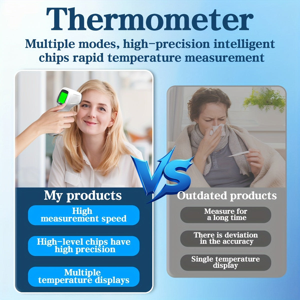 Infrared Thermometer Non Contact LED Display Three Color