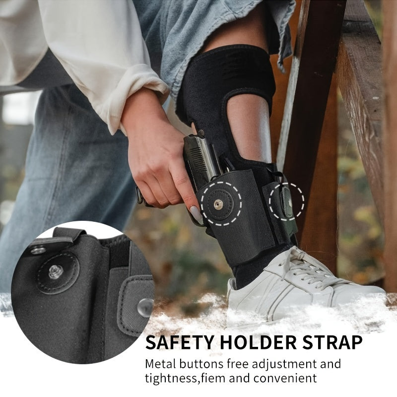 Universal Ambidextrous Ankle Holster for Men and Women - Adjustable Hook and Loop Closure, Polyester Construction, Compatible with G42, 27, 26 S&W M&P Shield 9mm, Plus Mag Pouch - Classic and Discreet Leg Holster for Conceale