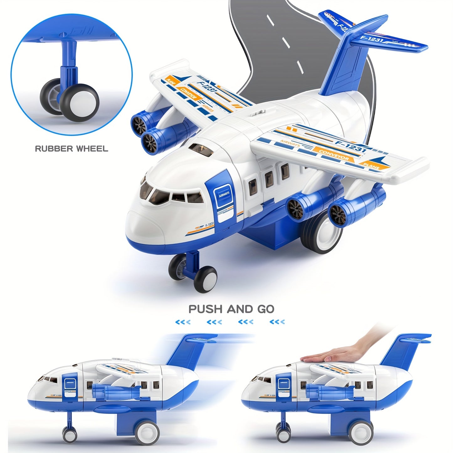 Kids Airplane Toy Inertia Simulation With Light Music Diecast Passenger Plane