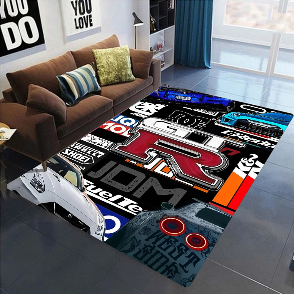GTR Carpet For Men Bedroom Game Room Non Slip Rug Floor Mat