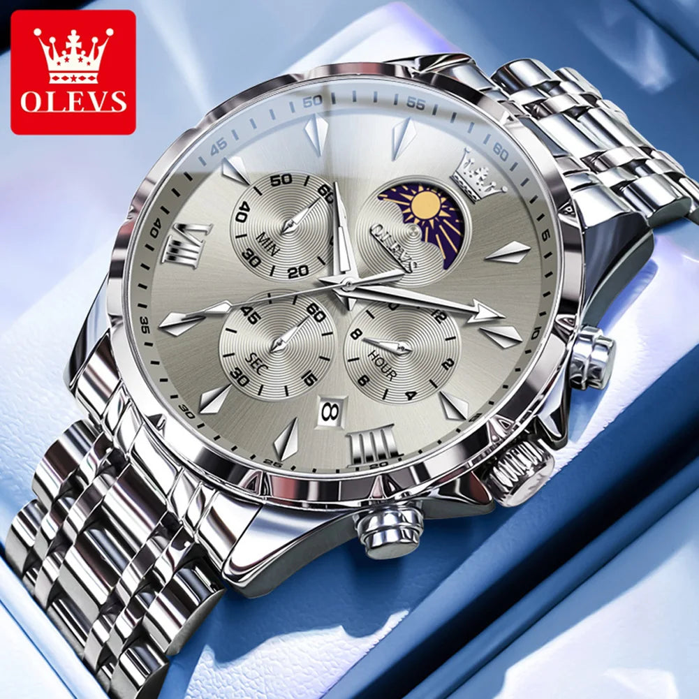 OLEVS 3653 Mens Watch Chronograph Quartz 30M Waterproof