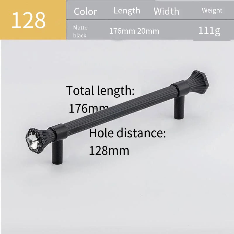 Light Luxury Crystal Handle Zinc Alloy Cabinet Hardware