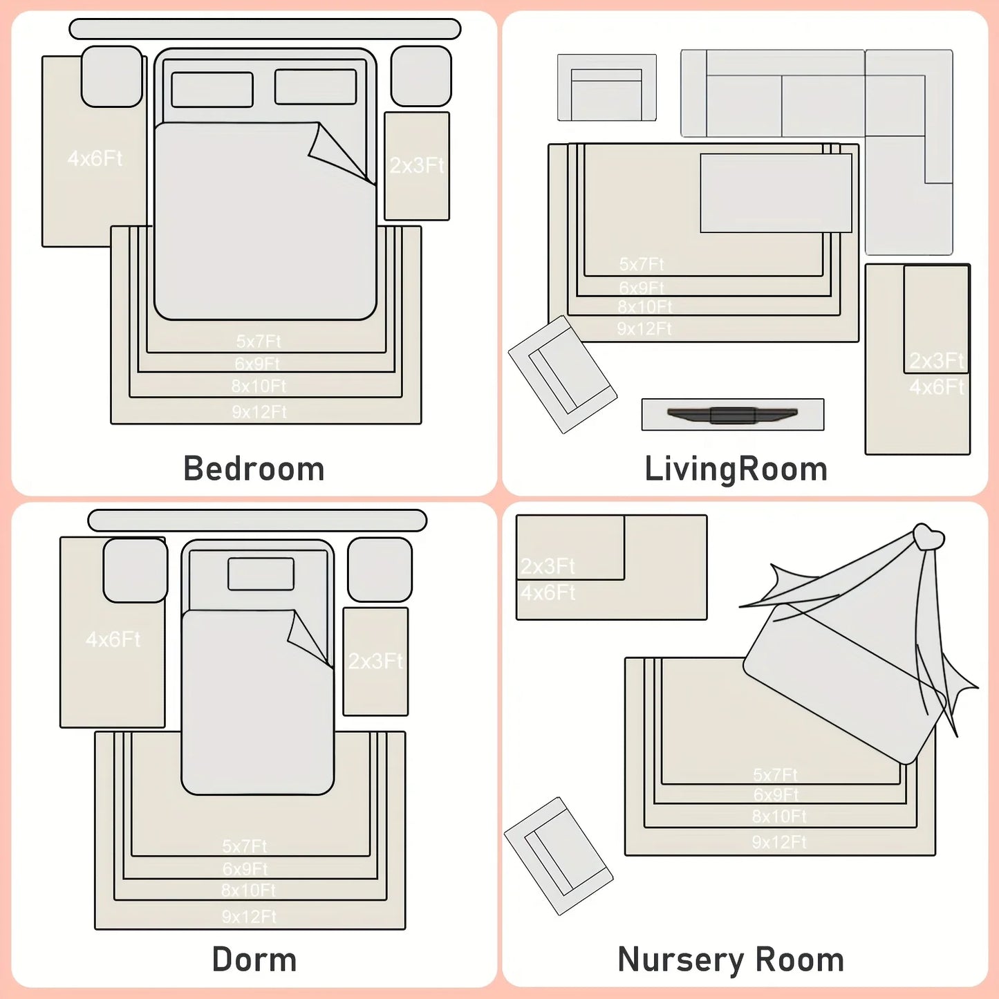 Gnizama Fluffy Zebra Print Shag Rug Washable Living Room