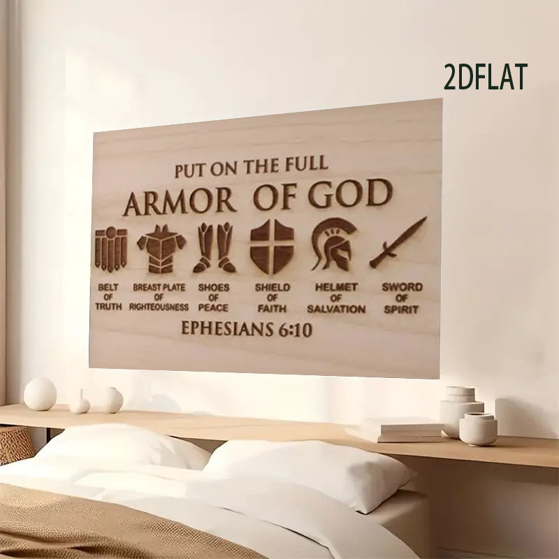 2D Flat Gods Armor Framed Canvas Wall Art Ready To Hang