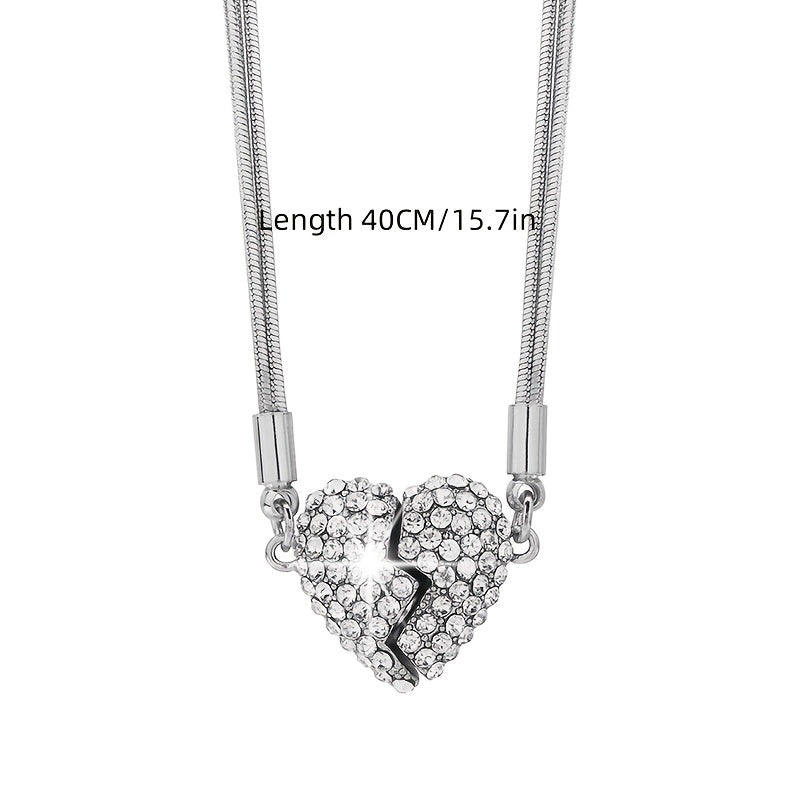 Elegant S925 Sterling Silver Three Layer Heart Necklace