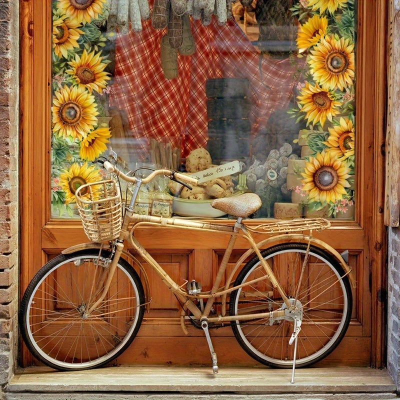 Double Sided Sunflower Glass Sticker PVC Static Cling