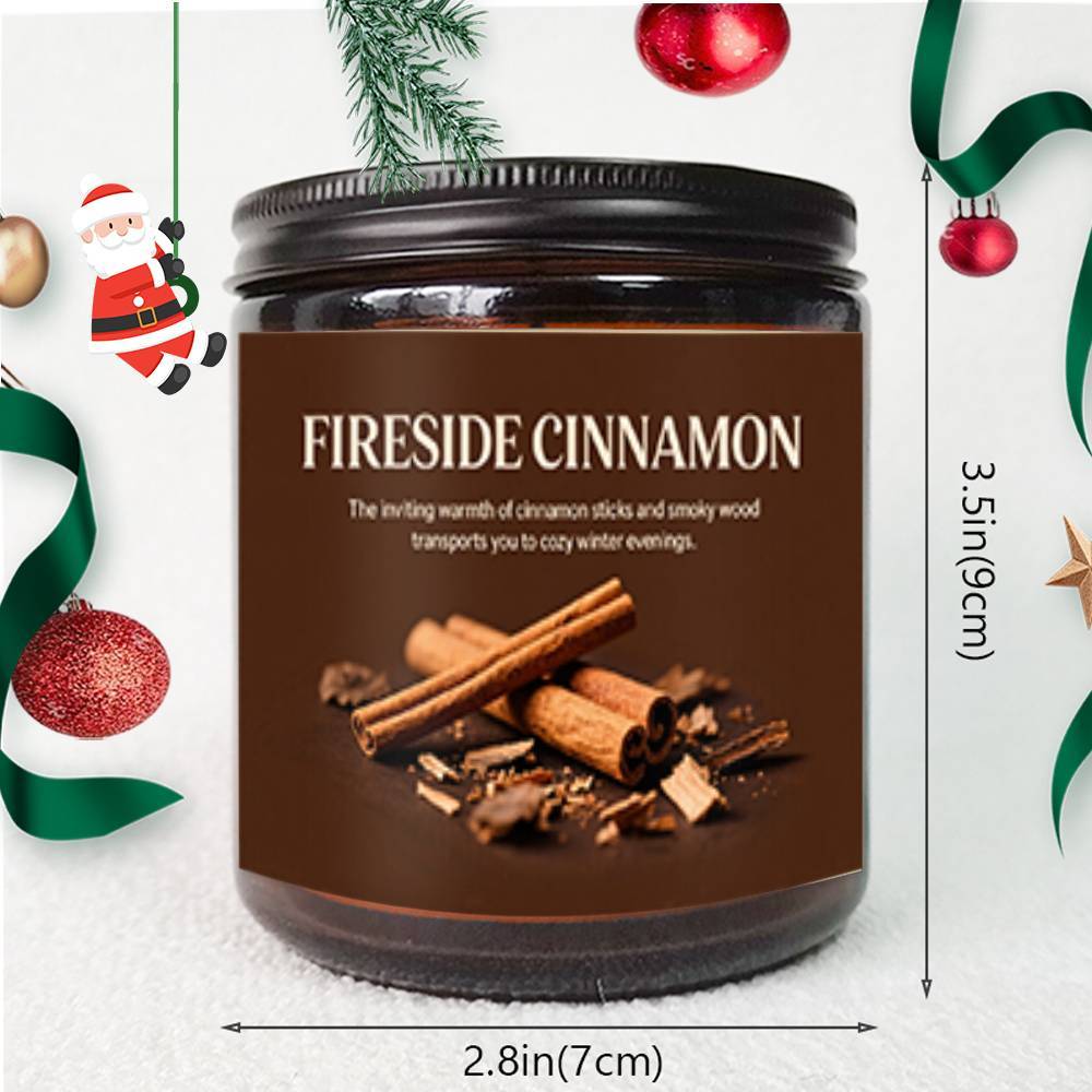 Lavender Scented Fireside Cinnamon Candle Glass Jar