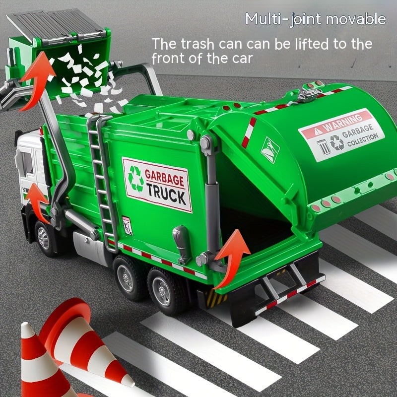 Garbage Truck Toy With Four Trash Bins Sound And Light