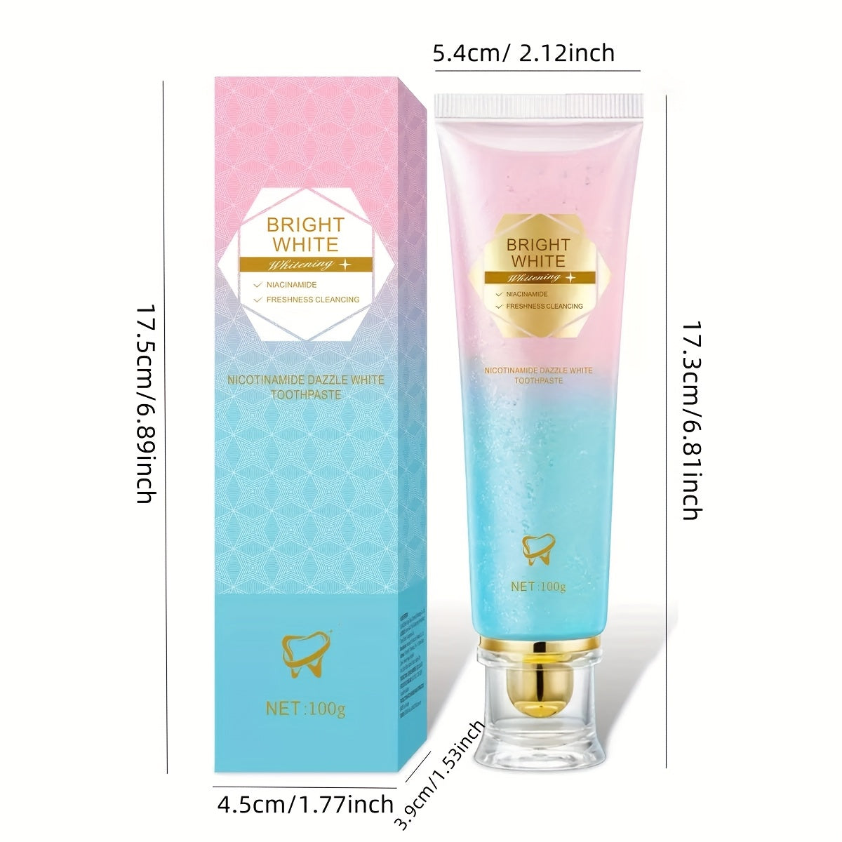 2pcs Of Niacinamide Toothpaste - Deep Cleaning, Mint For A Fresh Breath, Contains Coconut Oil And Aloe Vera, Buy Toothpaste Get A Toothbrush, A Gift For, The Perfect Christmas Gift