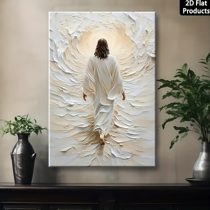 Jesus Walking On Water Wood Framed Canvas Wall Art Gift