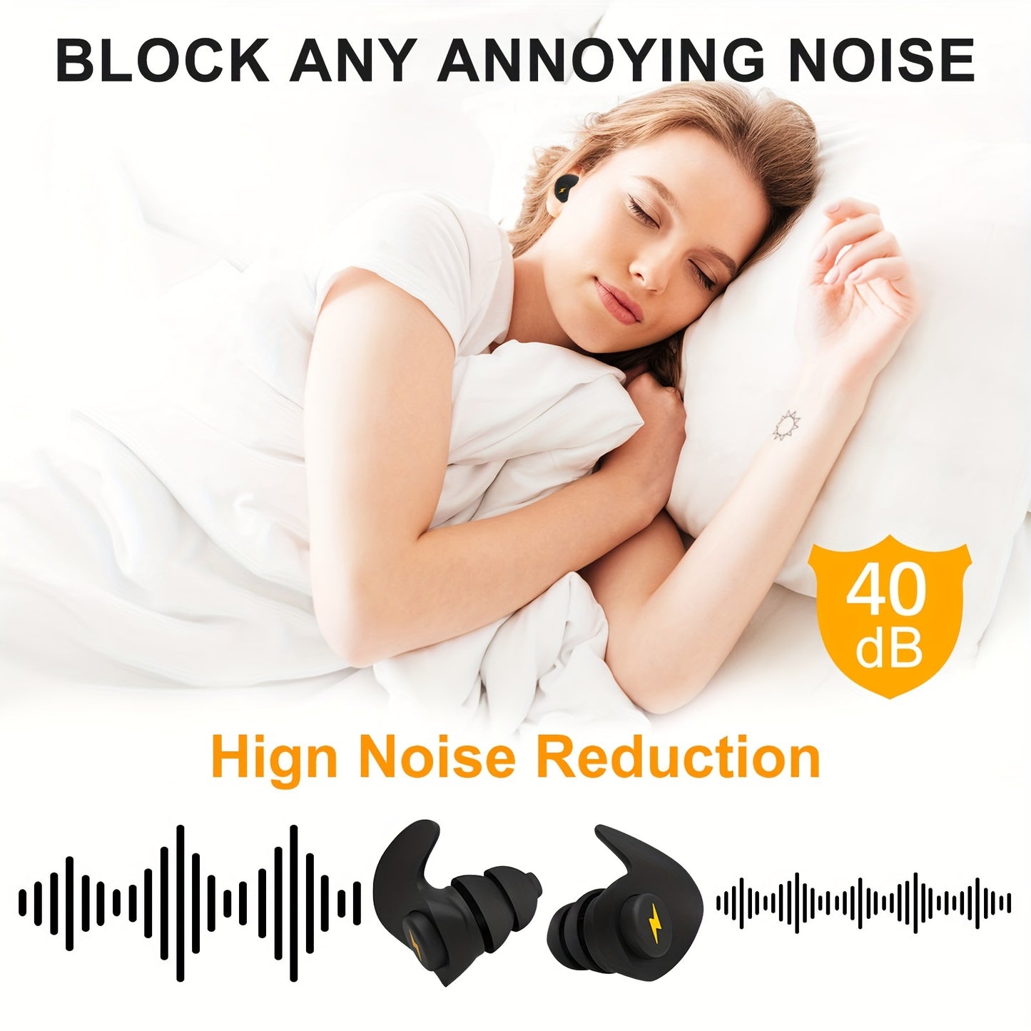 Silicone Ear Plugs For Sleeping Noise Cancelling Six Pairs