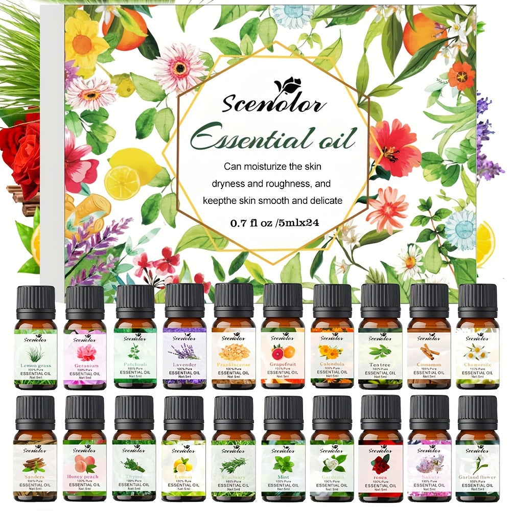 24 Piece Essential Oil Christmas Gift Set For Diffuser