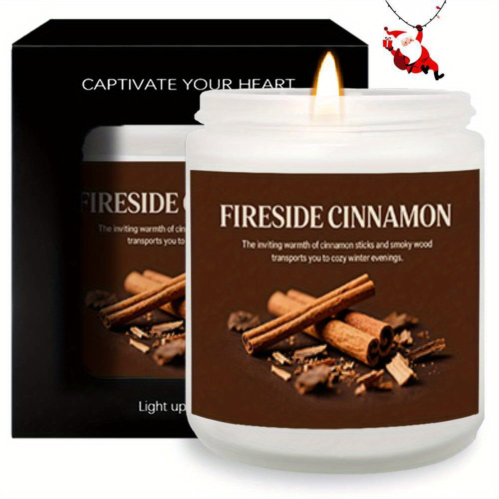 Lavender Scented Fireside Cinnamon Candle Glass Jar