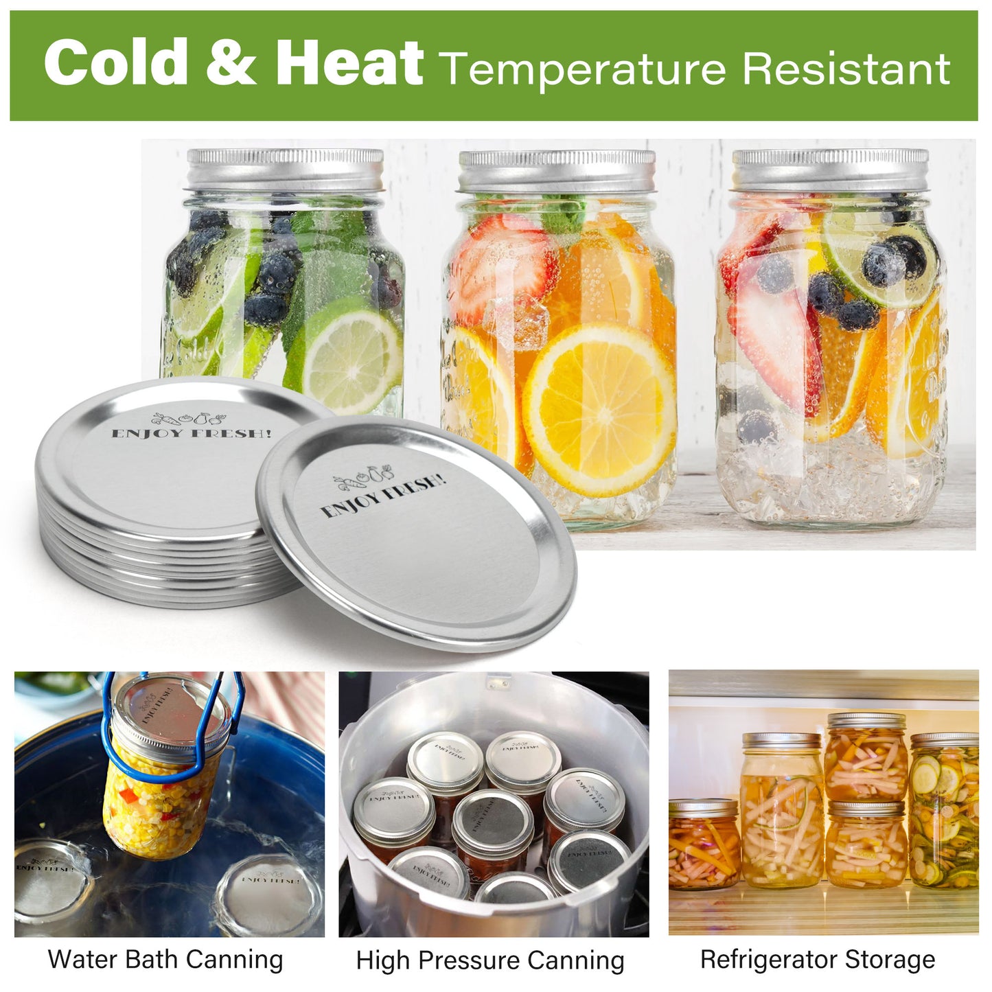 Regular Mouth Mason Jar Lids 70mm Metal Food Grade Seal 140