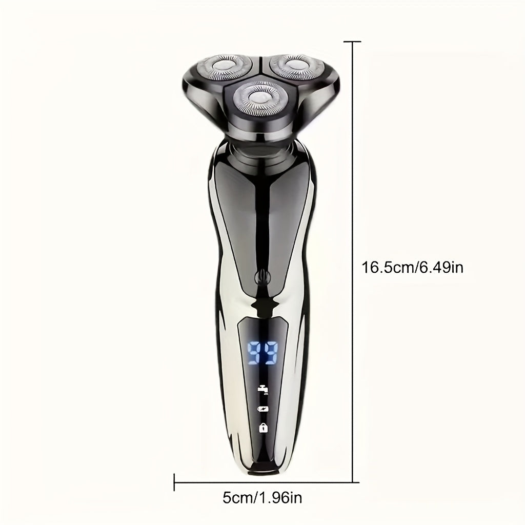 Rechargeable 3 In 1 Electric Trimming Kit With LED Display Beard Nose Sideburn