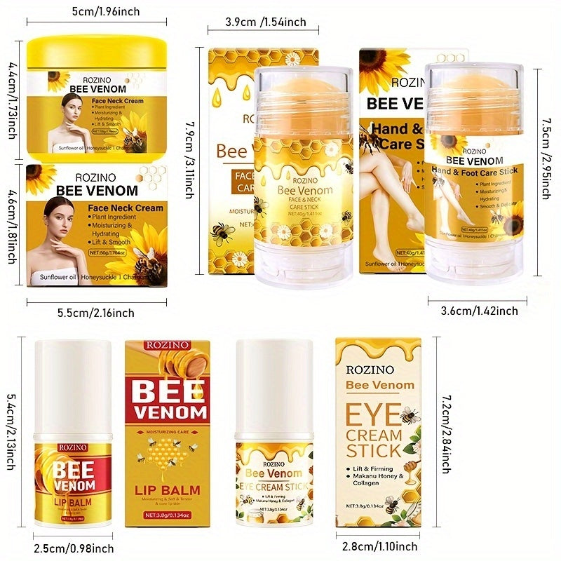 Bee Venom Skin Care Set for Face Lips Neck Hands Feet