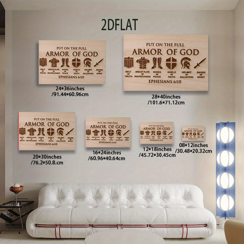 2D Flat Gods Armor Framed Canvas Wall Art Ready To Hang