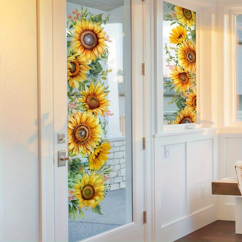 Double Sided Sunflower Glass Sticker PVC Static Cling