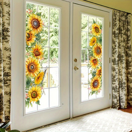 Double Sided Sunflower Glass Sticker PVC Static Cling