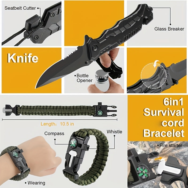 Survival Kit 19 In 1 Outdoor Gear For Men Camping Essentials