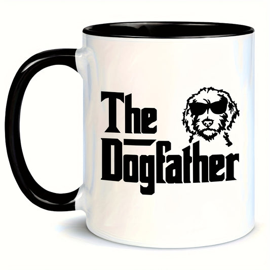 The Dogfather 11oz Ceramic Coffee Mug With Dog Glasses Pattern Gift For Men