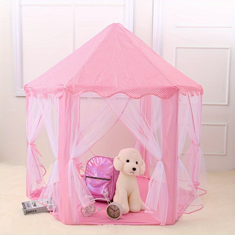 Princess Girls Castle Play Tent With Star Lights 55x53in