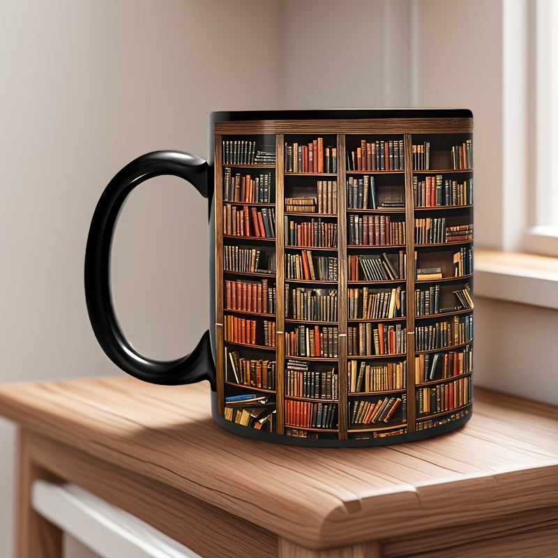 11Oz Ceramic Bookshelf Mug Gift For Book Lovers Librarians