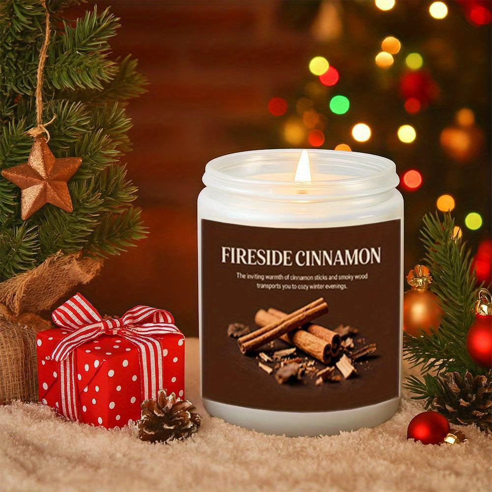 Lavender Scented Fireside Cinnamon Candle Glass Jar