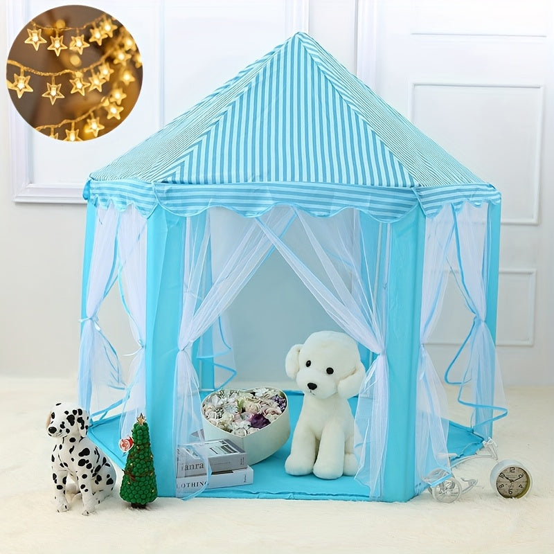 Princess Girls Castle Play Tent With Star Lights 55x53in