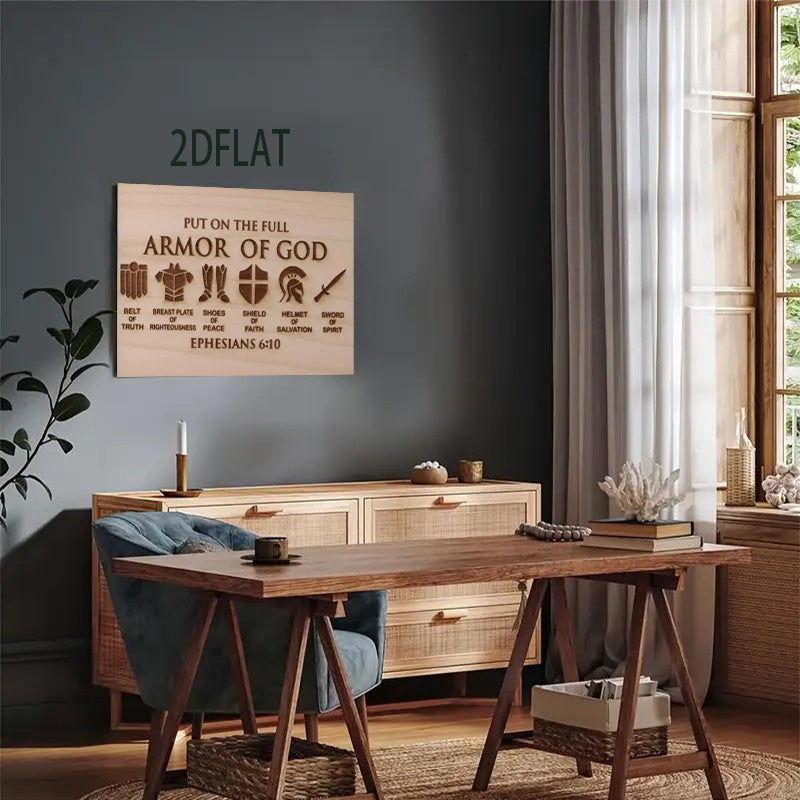 2D Flat Gods Armor Framed Canvas Wall Art Ready To Hang