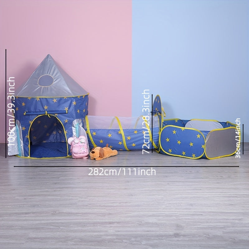 Kids Indoor Play Tent Ball Pool Crawling Tunnel Playhouse