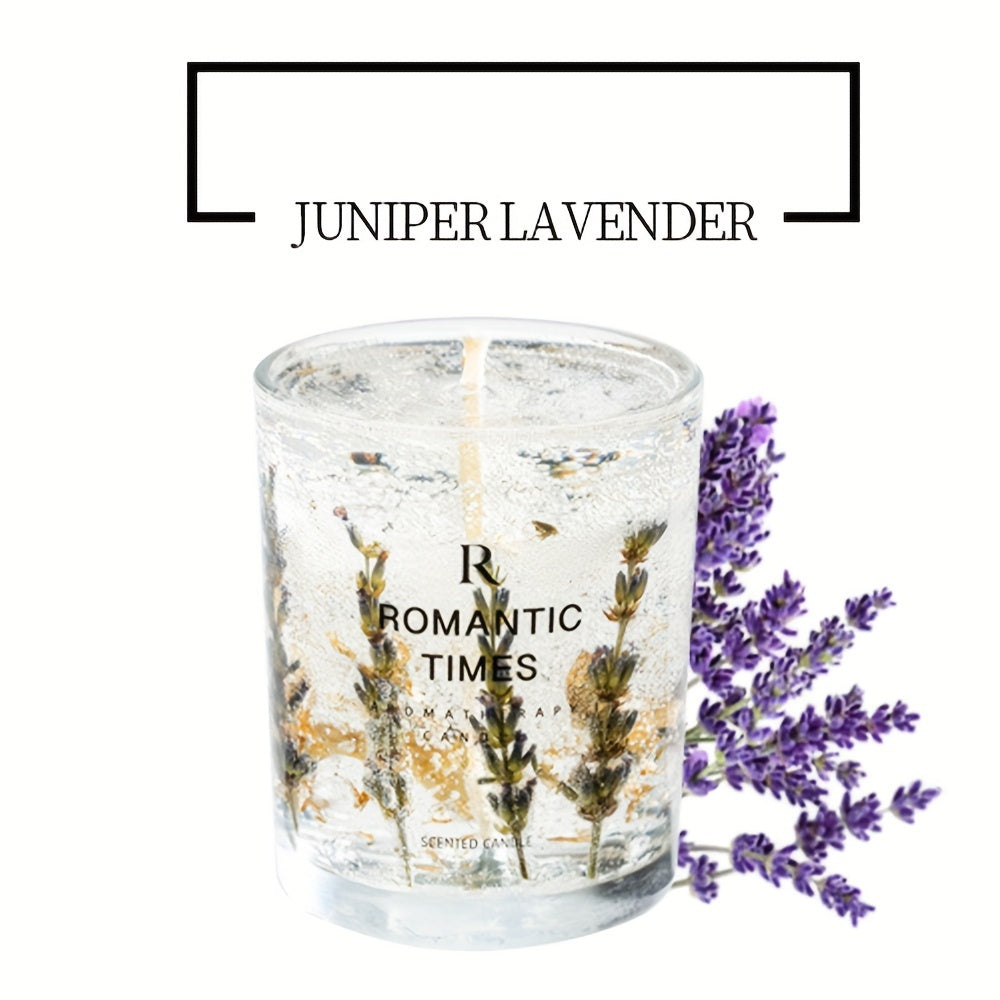 Romantic Times Floral Scented Soy Candle With Real Flowers