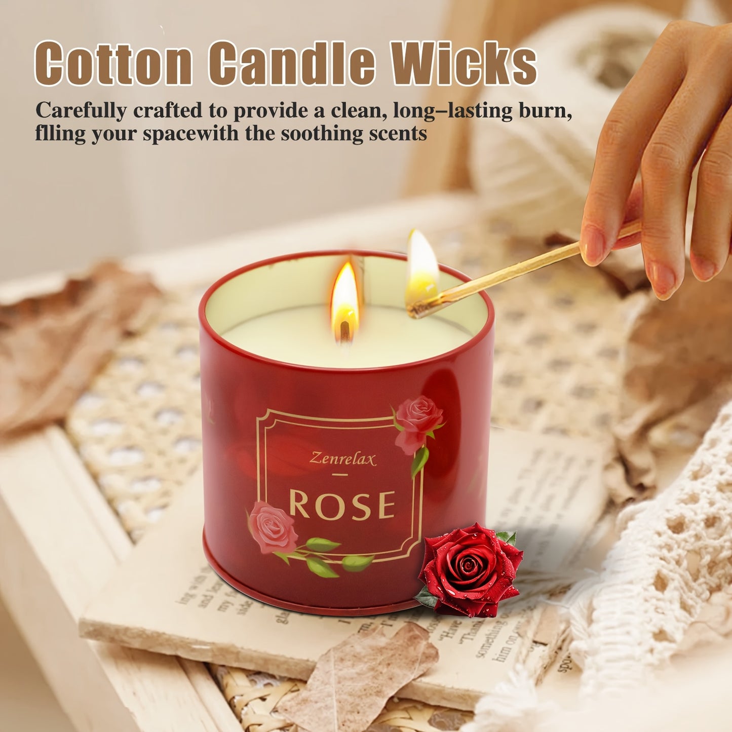 Halloween Candles Gift Set For Women 4 Pack Soy Rose