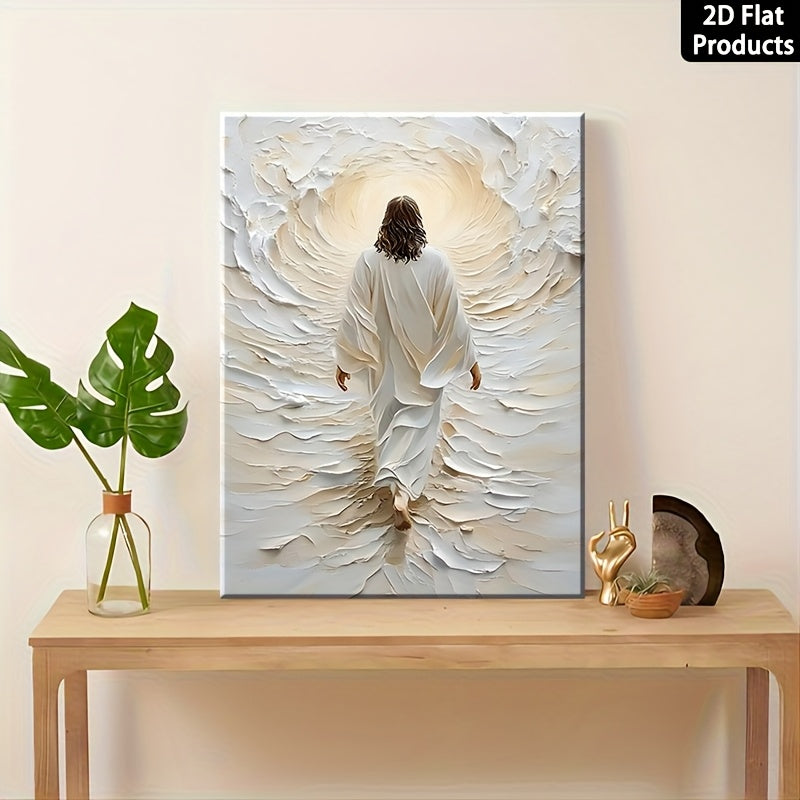 Jesus Walking On Water Wood Framed Canvas Wall Art Gift