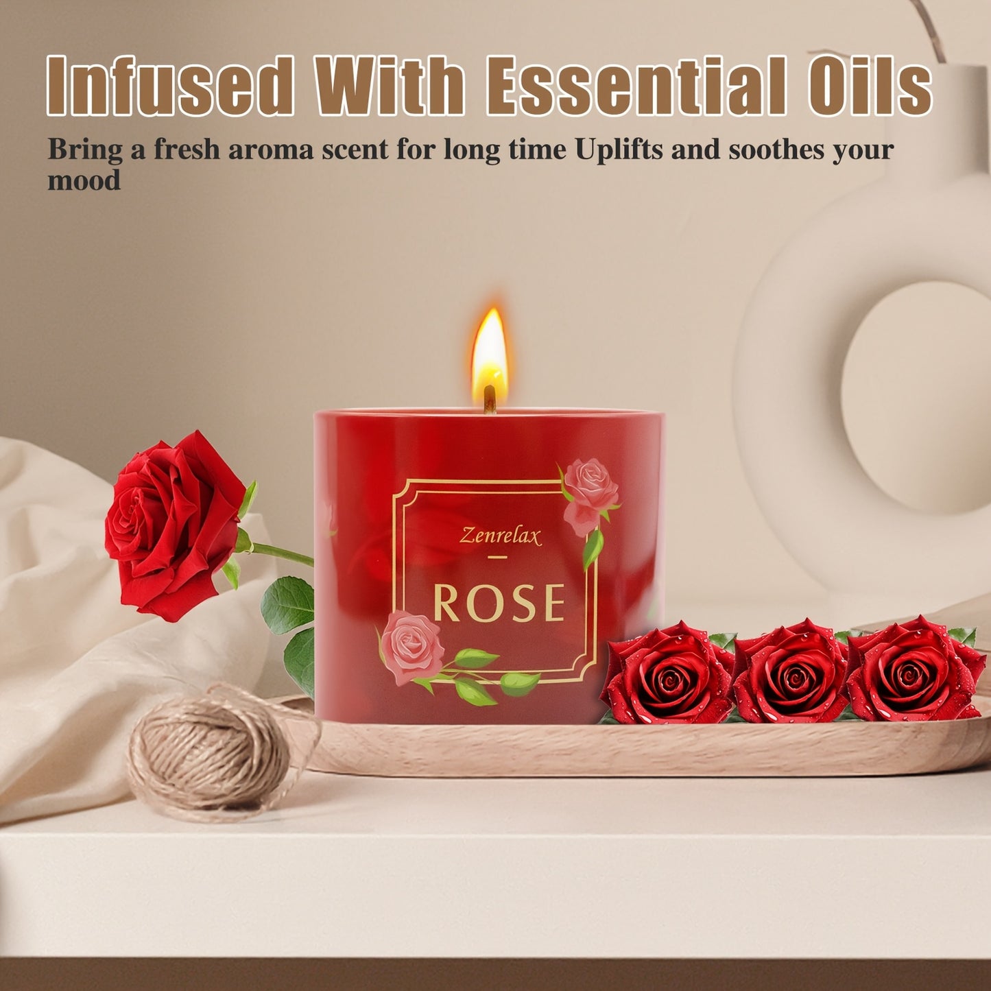 Halloween Candles Gift Set For Women 4 Pack Soy Rose