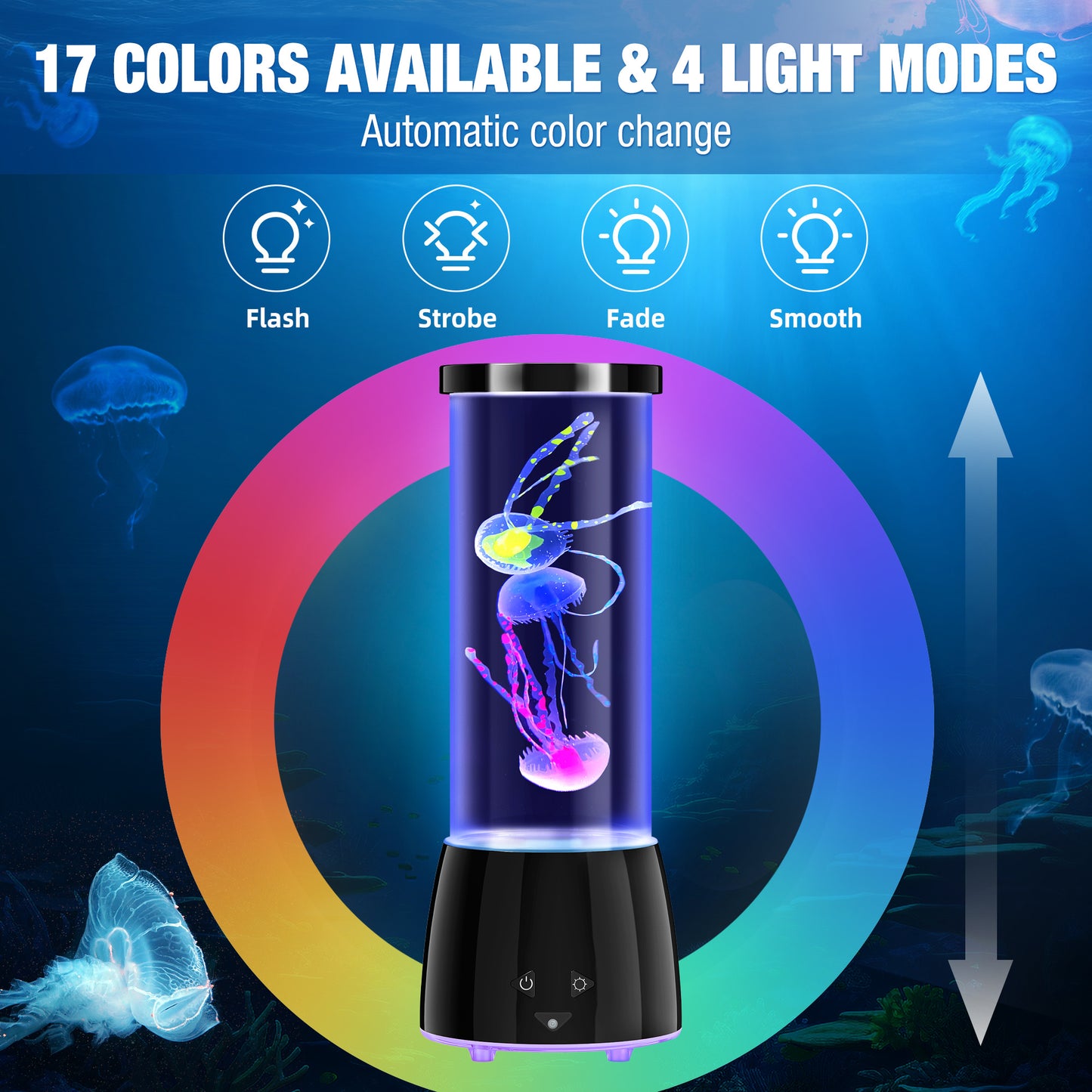 Jellyfish Lamp Aquarium Mood Light 17 Color Modes USB