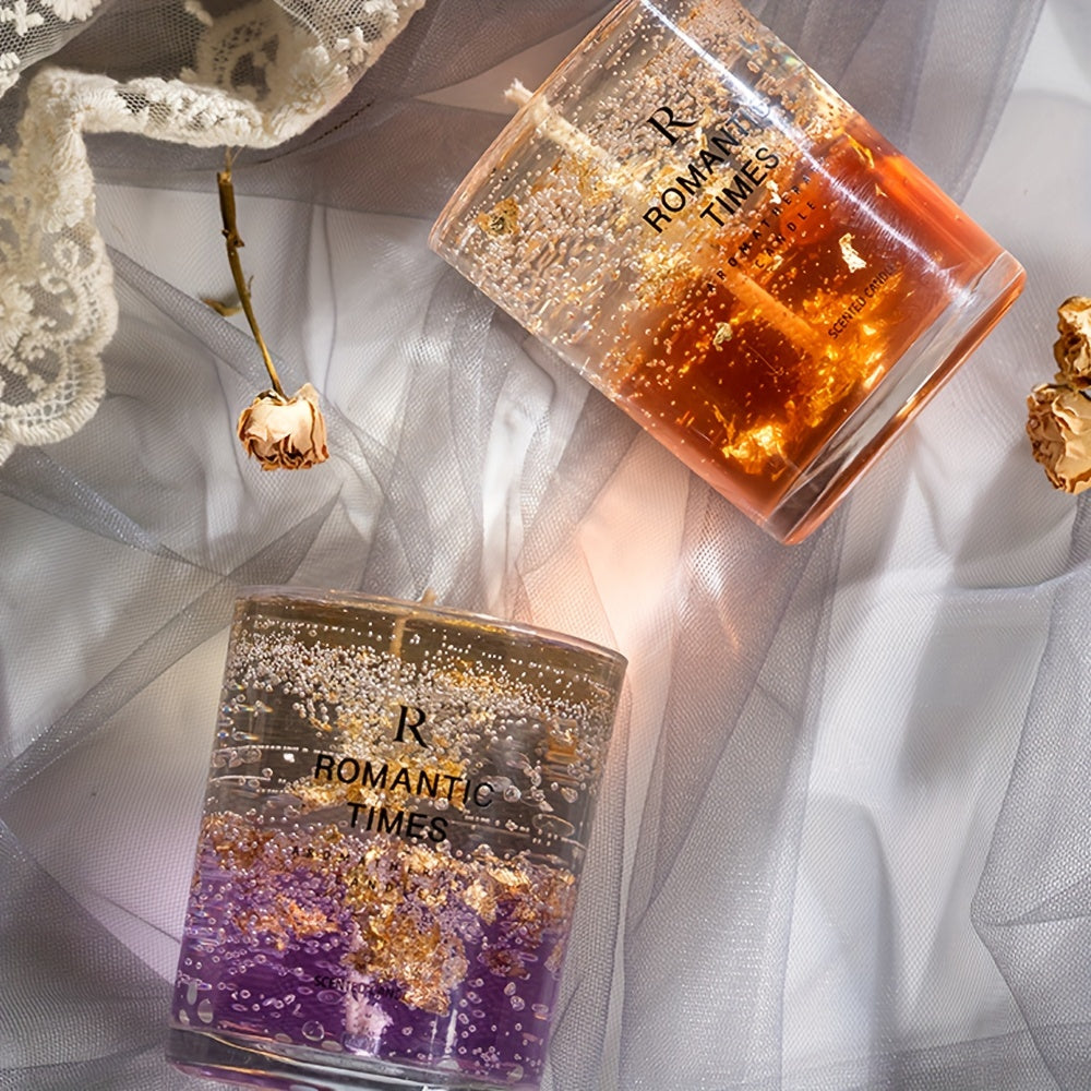 Romantic Times Floral Scented Soy Candle With Real Flowers