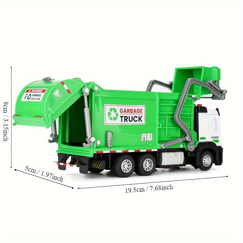 Garbage Truck Toy With Four Trash Bins Sound And Light