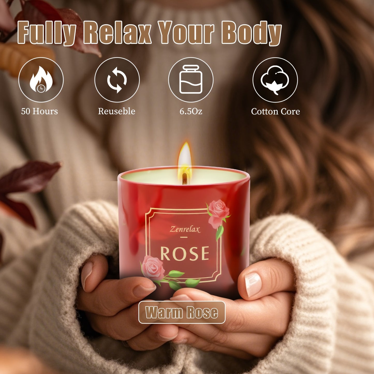 Halloween Candles Gift Set For Women 4 Pack Soy Rose