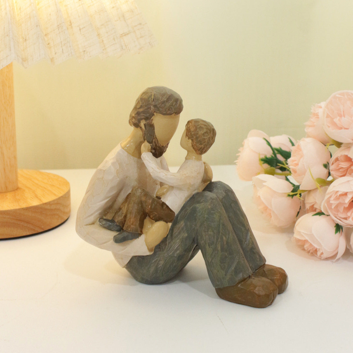 Warm Father and Son Resin Statue Garden Decor Indoor Outdoor Gift Idea