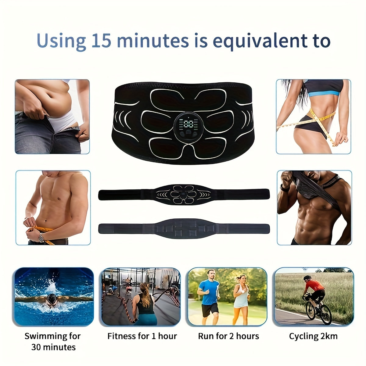 EMS Fitness And Muscle Relaxation 3pc Set For Abs Arms Legs