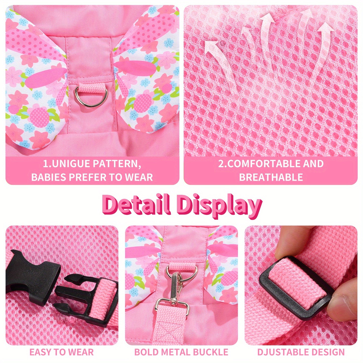 Child Safety Backpack Wristband Key Lock Adjustable Straps