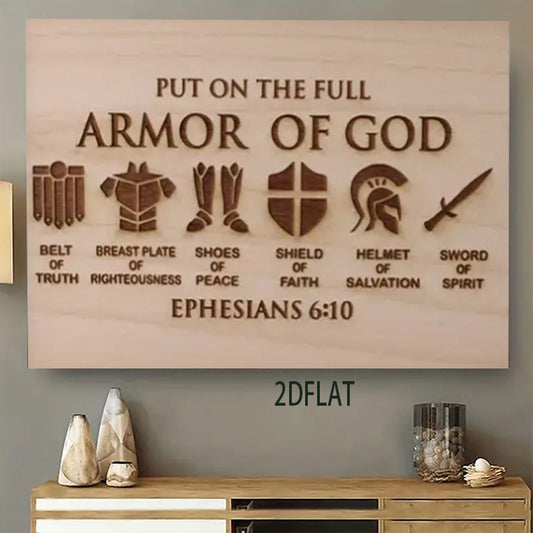 2D Flat Gods Armor Framed Canvas Wall Art Ready To Hang