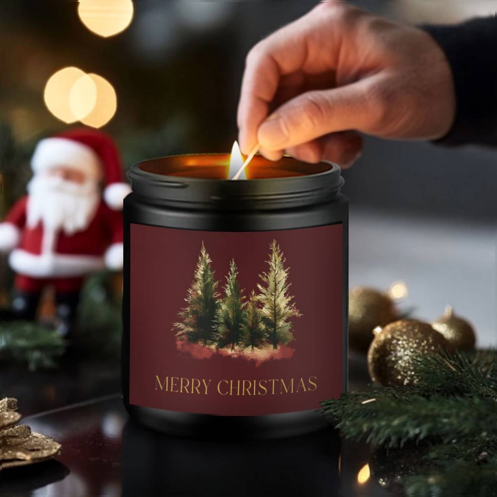 Lavender Scented Beeswax Soy Blend Candle In Maroon Jar