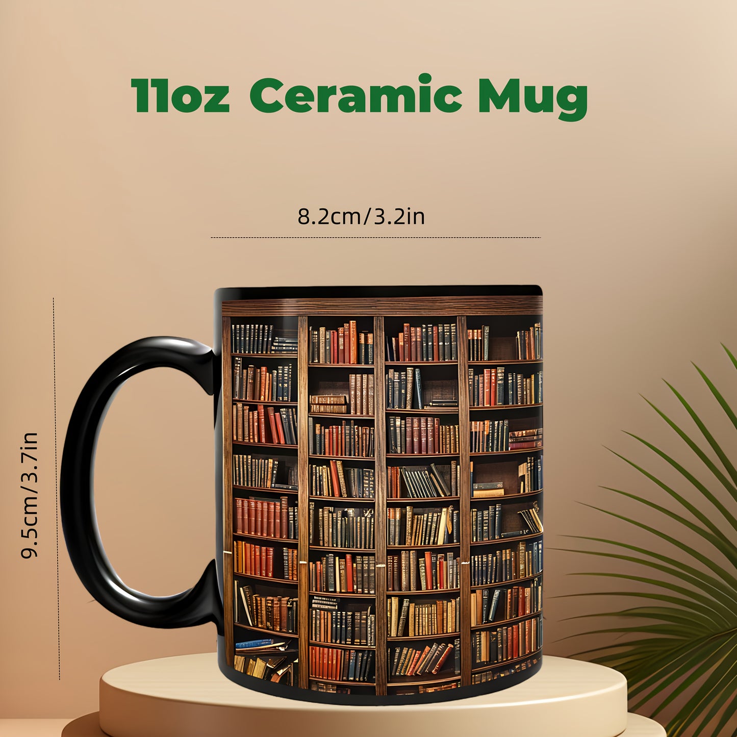 11Oz Ceramic Bookshelf Mug Gift For Book Lovers Librarians