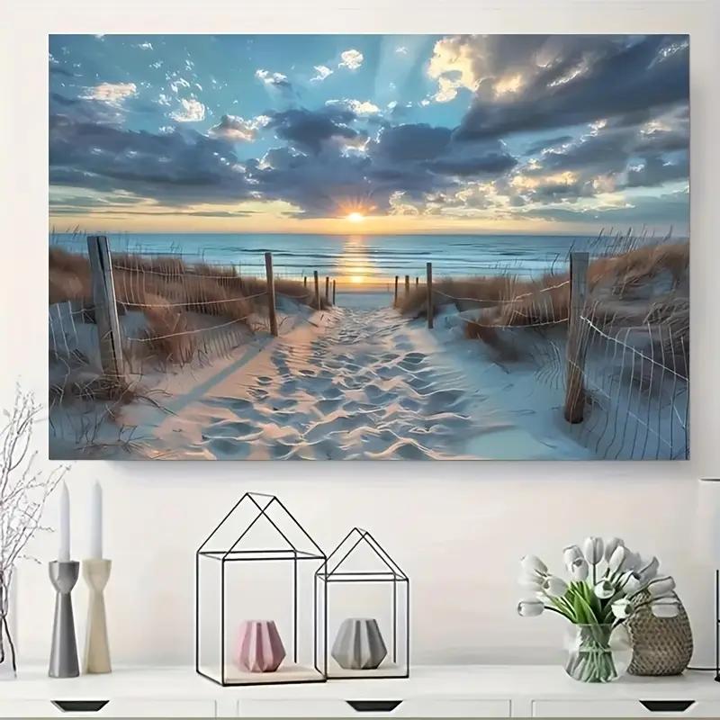 Nordic Modern Canvas Art With Wooden Frame For Living Room